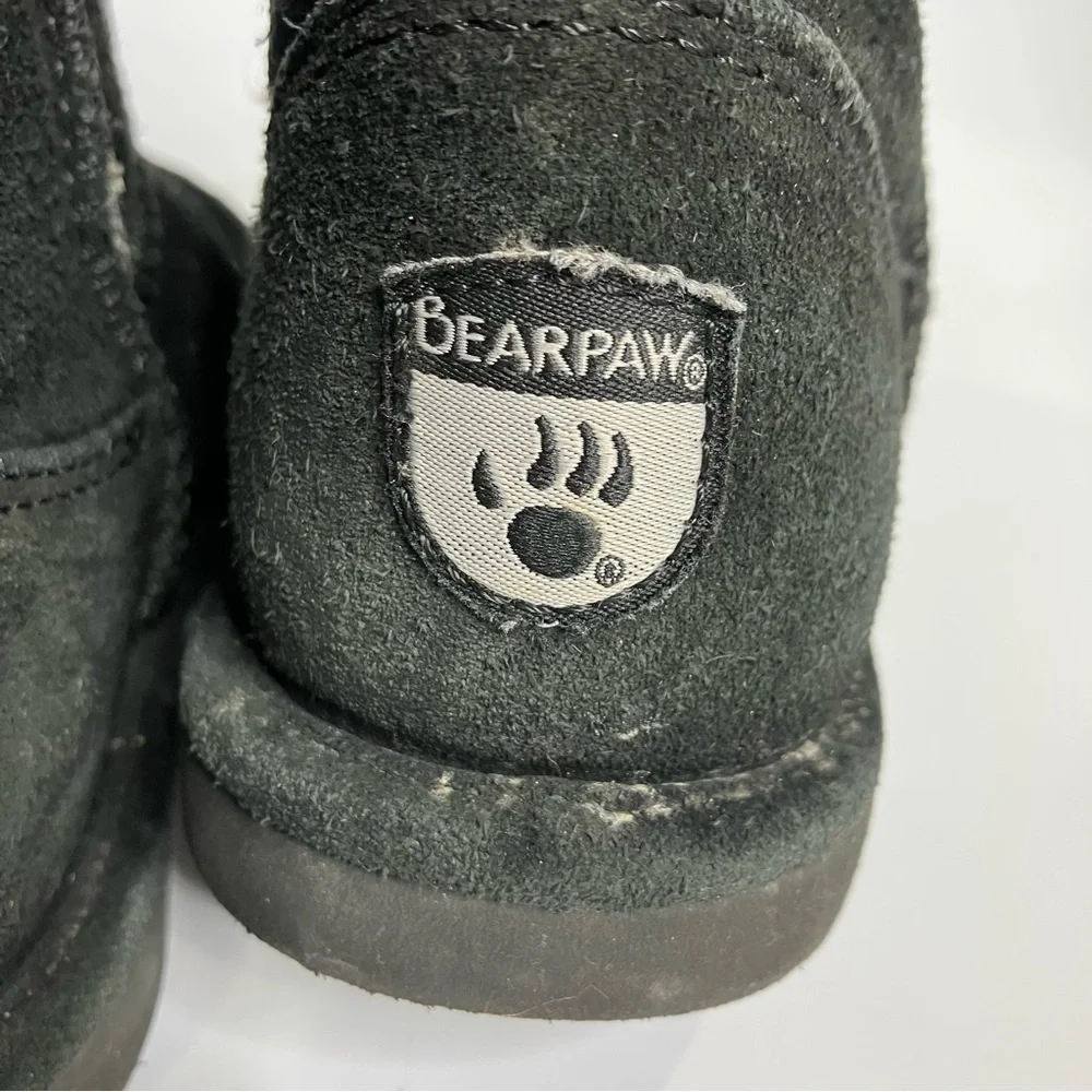 Bearpaw Elle youth black pull on‎ boots suede size 2Y casual trendy winter